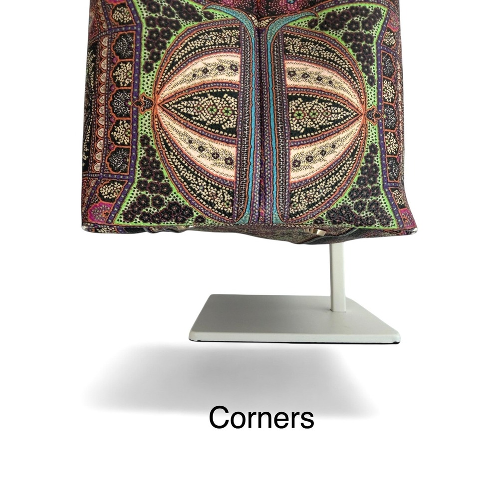 Etro Milano Paisley Print Coated Canvas Tote Bag Black + Wristlet Leather Trim - Picture 9 of 16